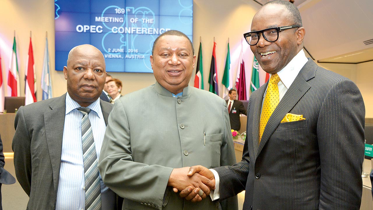 Ibe Kachikwu, Nigeria Minister of Petroleum Resources with Sanusi Barkindo, OPEC Secretary General