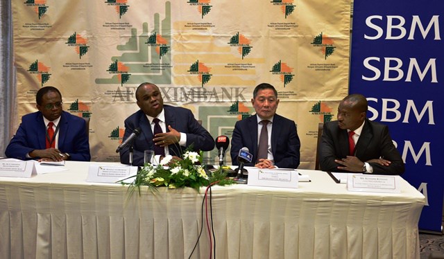 Benedict Oramah, Afreximbank President (2nd left) with Kutoane Kutoane, Chief Executive Officer, Export Credit Insurance Corporation of South Africa; Kee Chong Li Kwong Wing, Chairman of SBM and Obi Emekekwue, Afreximbank Head of Communications; during press conference after the opening of the Afreximbank Annual Structured Trade Finance Seminar and Workshop in Port Louis, Mauritius
