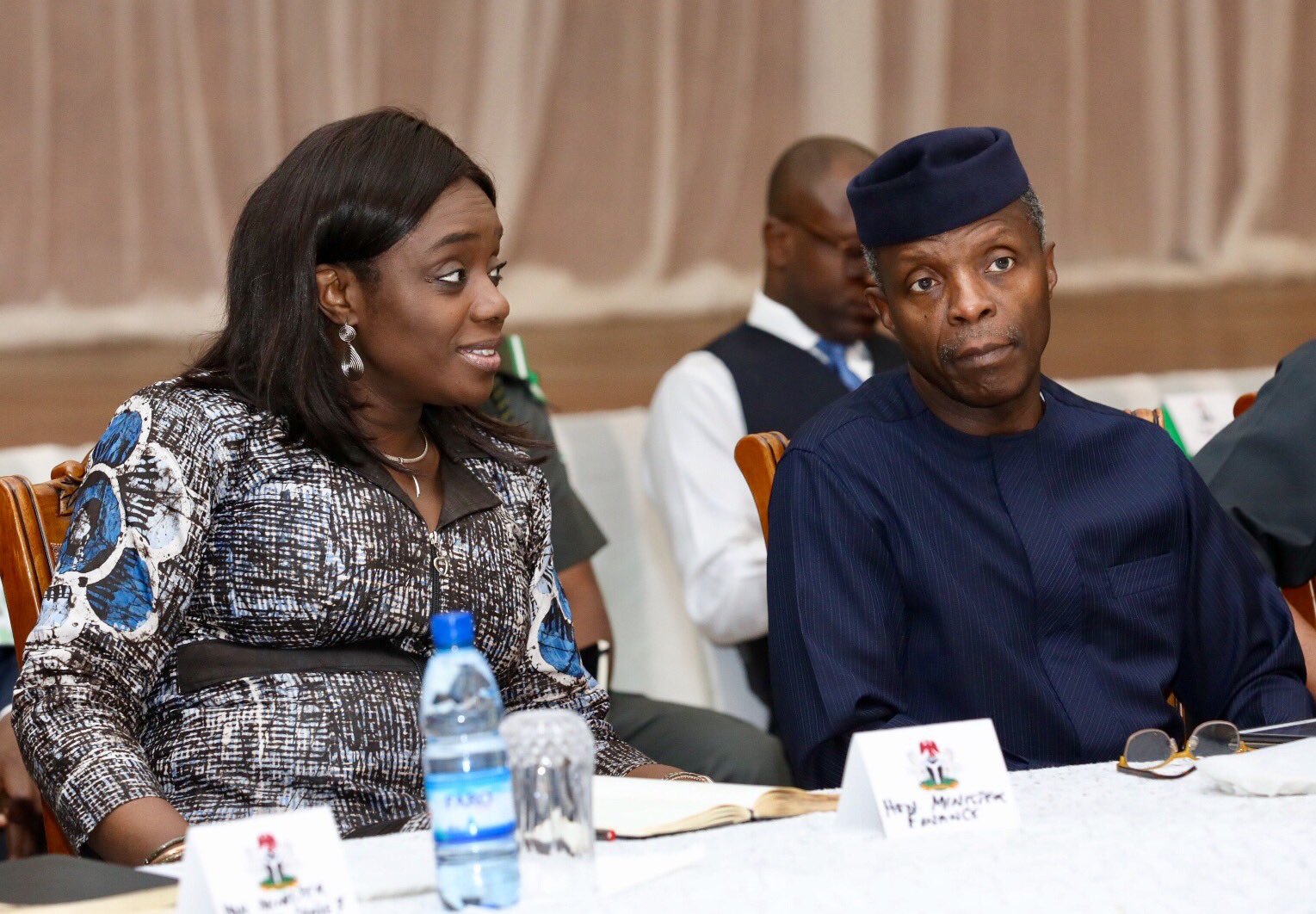 Kemi Adeosun, Nigeria's finance minister and Yemi Osibanjo, Vice president