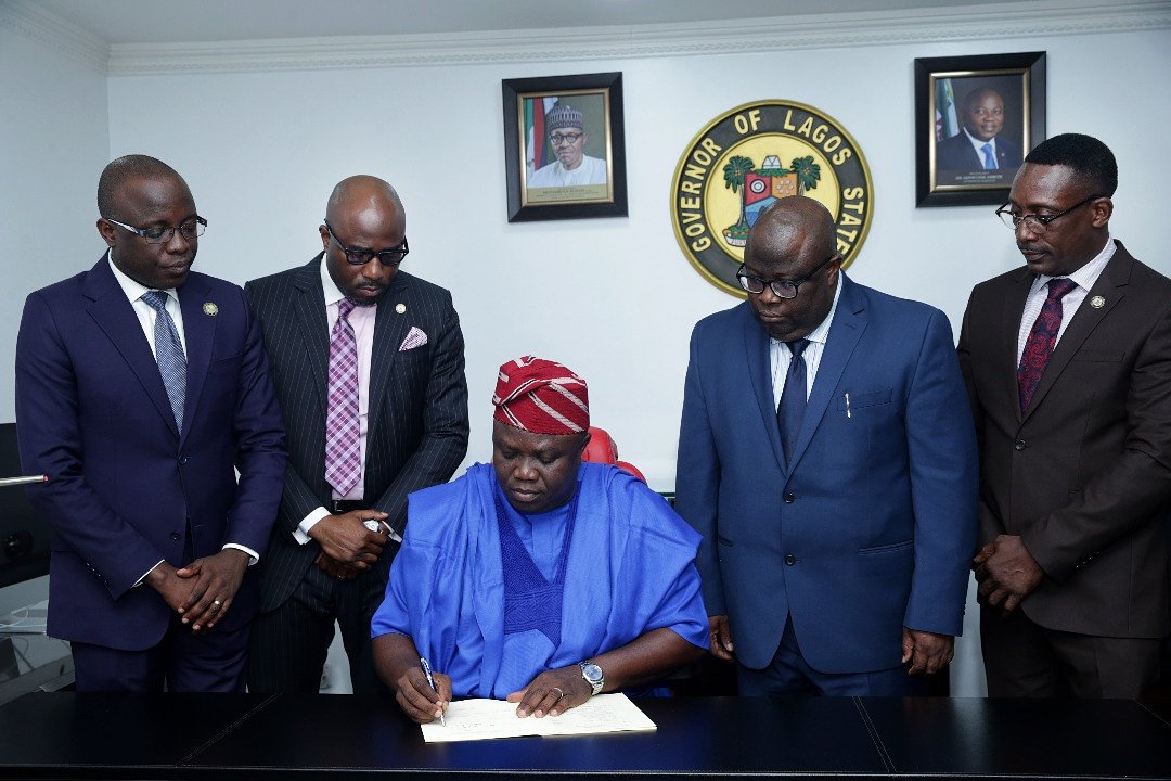 Akinwunmi Ambode, Lagos State governor, Monday signed the state’s 2018 appropriation bill into law