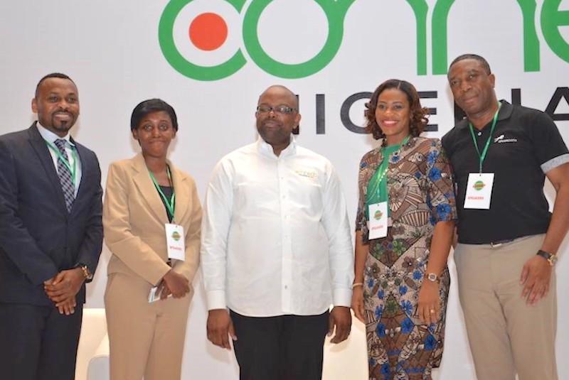 R-L: Paul Aseme, Head Retail Segments, Union Bank; Mabel George, Vice President, Business Development-West, Sigma Pensions; Emeka Okafor, Chief Executive Officer (CEO), Connect Nigeria; Akpan Ikoabasi, Sales Manager, Air France-KLM and Eyo Bassey, CEO, Payporte at the Connect Nigeria E-Business Fair where the Union Bank Top 100 Emerging SME List was launched recently at the Eko Convention Centre.