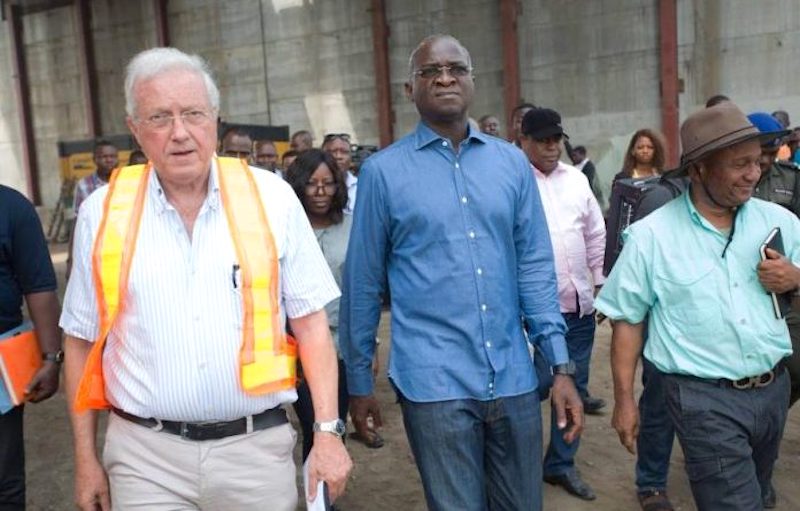 Babatunde Fashola, Nigeria's minister of power, works, and housing on an inspection tour