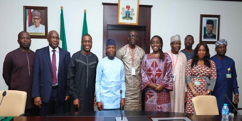 Yemi Osinbajo, Nigeria Vice-President receives Amadou Hott, African Development Bank Vice-President for Power, Energy, Climate Change and Green Growth, and other African Development Bank Senior Managers in his office to discuss Nigeria’s Power Sector Recovery Programme (PSRP), State House Abuja