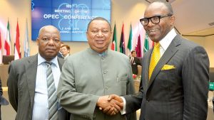 Ibe Kachikwu, Nigeria Minister of Petroleum Resources with Sanusi Barkindo, OPEC Secretary General