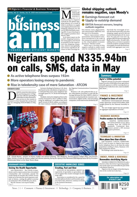 Business a.m. newspaper: Monday, July 13 - Sunday, July 19, 2020