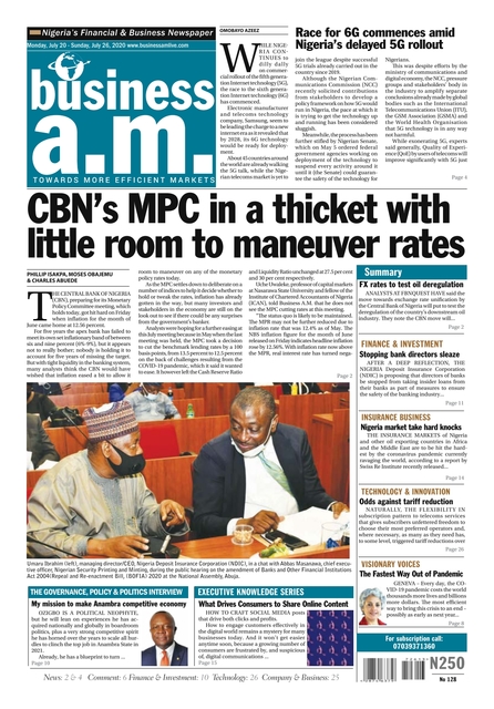 Business a.m. newspaper: Monday, July 20 – Sunday, July 26, 2020