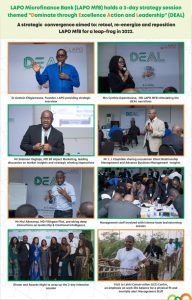 LAPO Micro Finance Bank (LAPO Nig) holds a three-day strategy session themed "Dominate through Excellence, Action and Leadership (DEAL), for leap jump in 2022