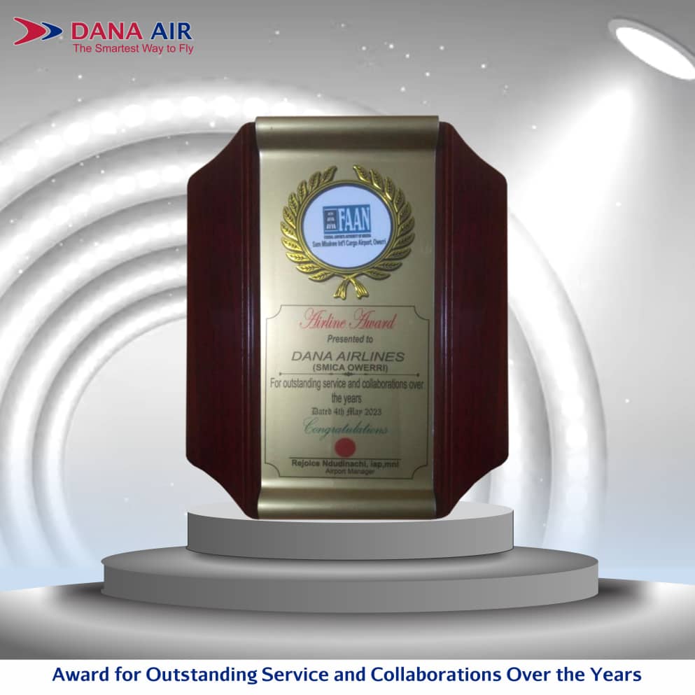 Dana Air recognised for outstanding service, collaborations by Airport manager